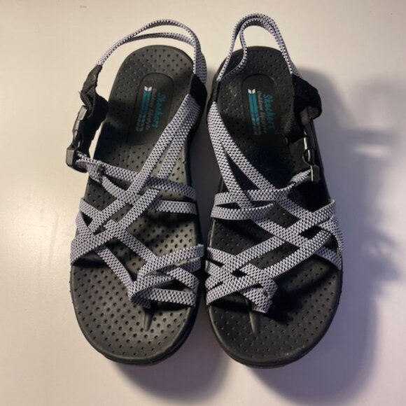 Skechers Shoes - Regae - Irie Mon Sport Thong Sandals Black New
